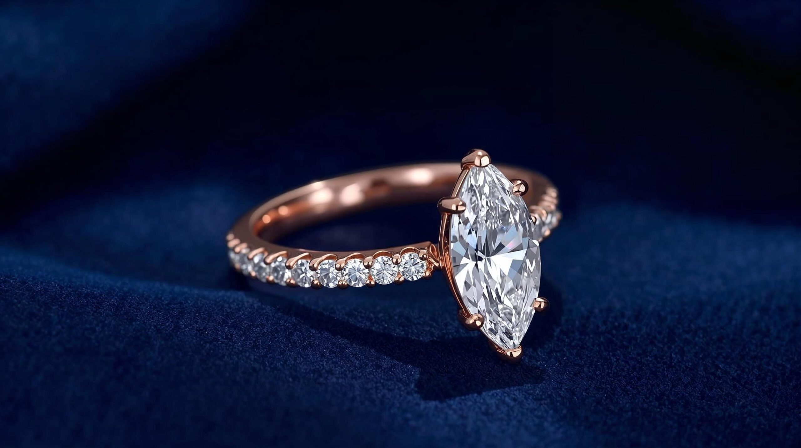 Marquise Solitaire Rose Gold