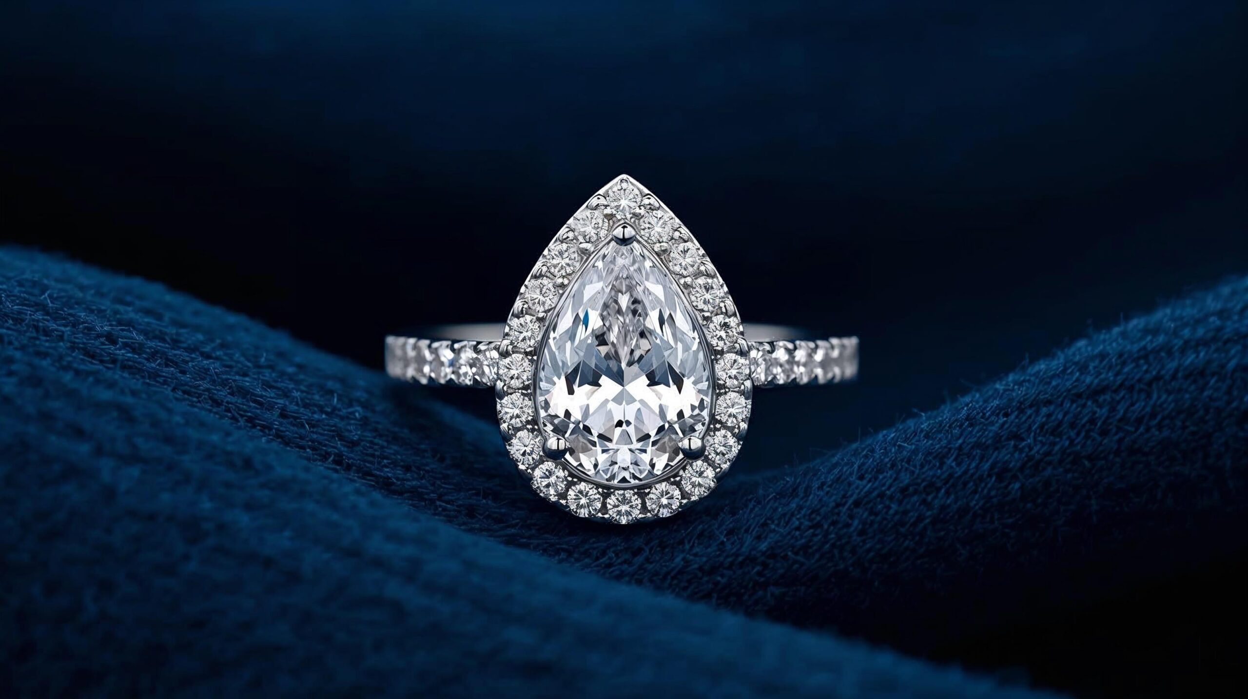 Pear Cut Diamond Solitaire