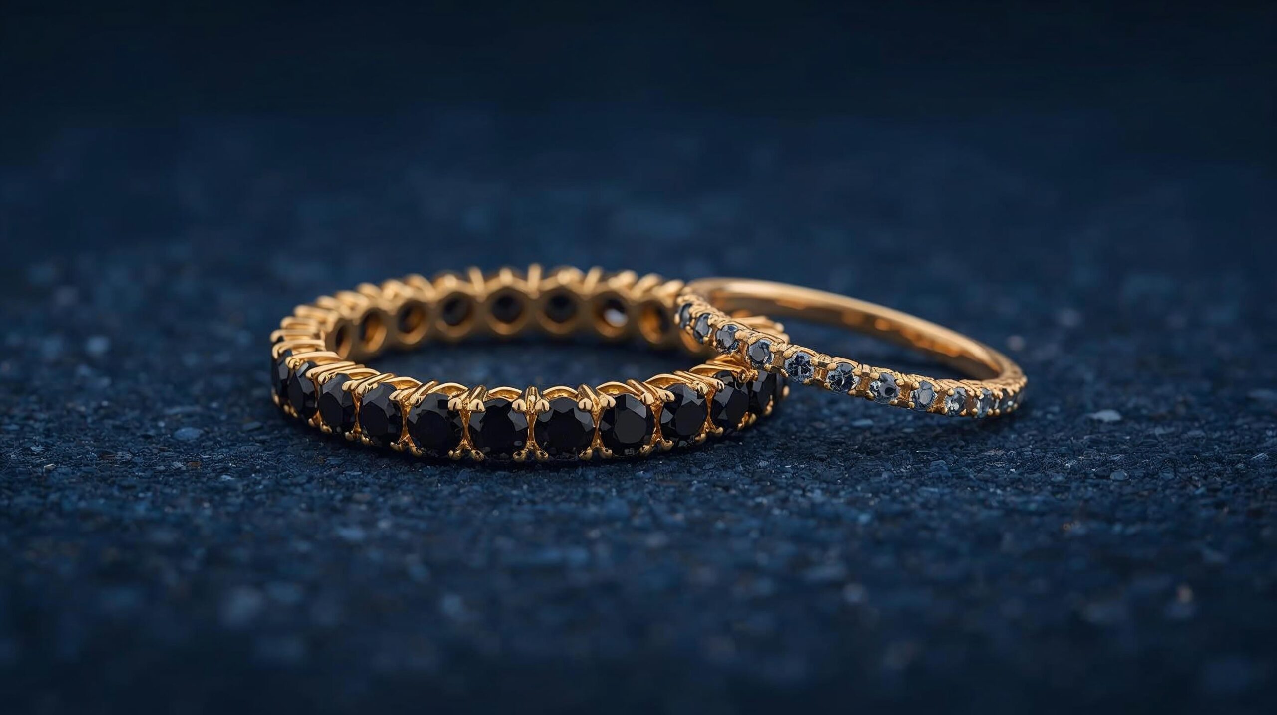 Pear Cut Black Diamond Yellow Gold