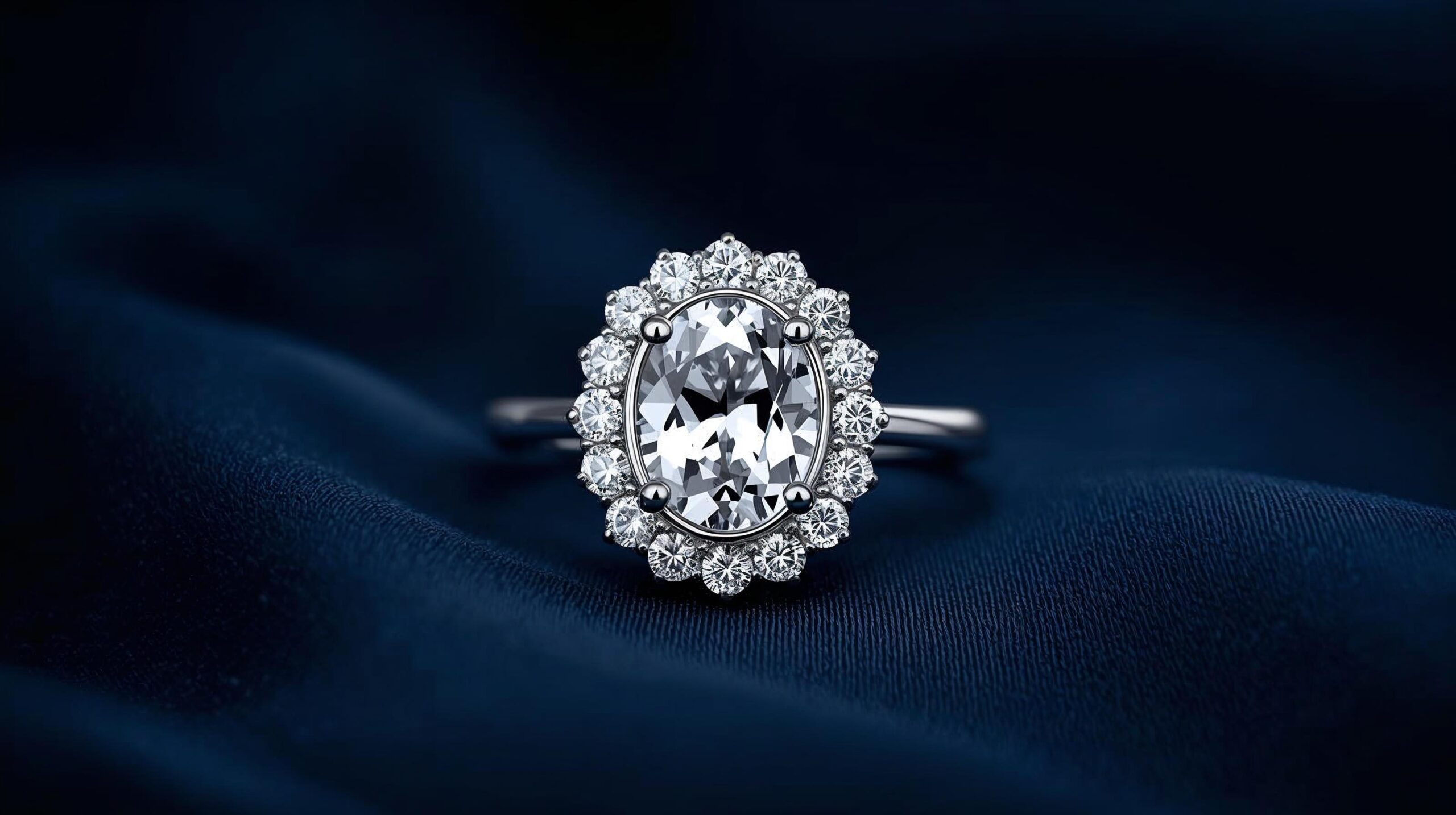 Oval Diamond Hidden Halo